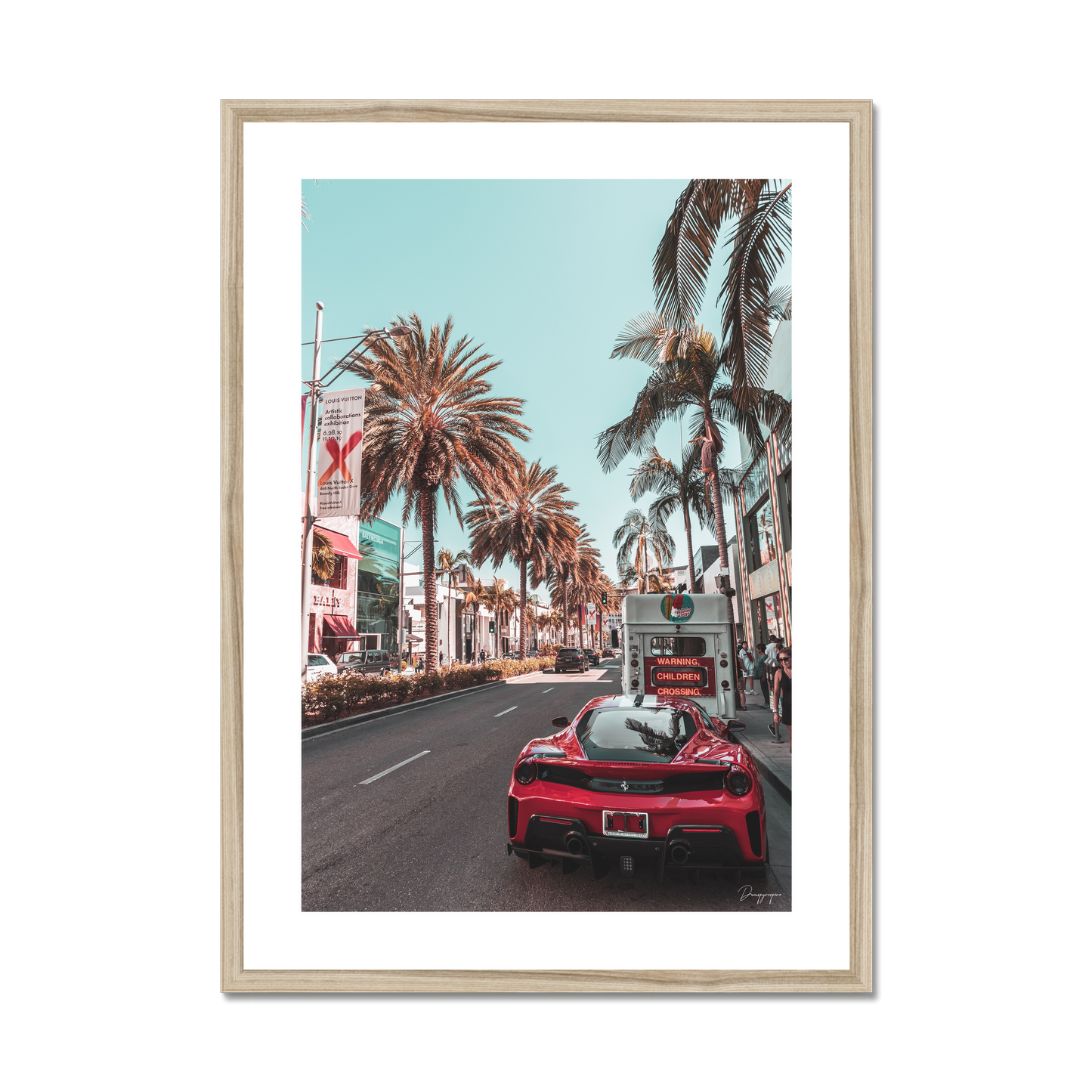 Beverly Hills Ferrari - Framed Art